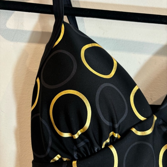 ARENA S 38 Bodylift Technology Supportive Gold Black Circles Ruching One Piece - Picture 3 of 6